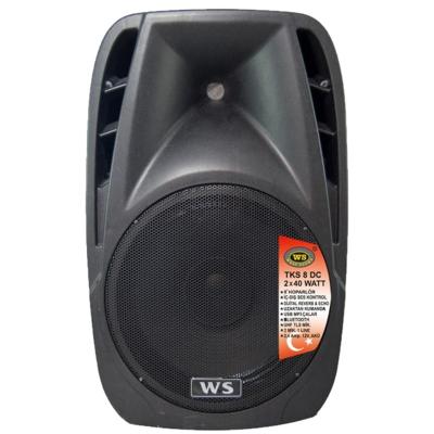 West Sound TKS 8 DC 8 inch 2x40W Portatif Şarjlı Taşınabilir Hoparlör